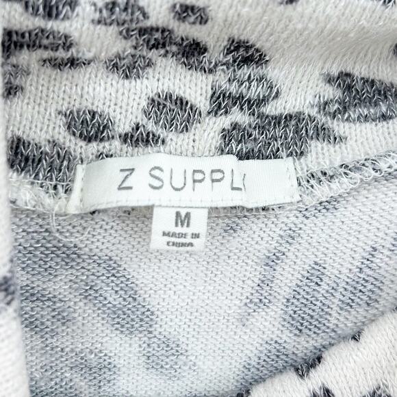 Z Supply White Charcoal Animal Print Cowl Neck Tunic Sweater Dress Womens Sz M - Picture 6 of 11